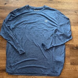 Ariat tek blue long sleeve, back hit XXL